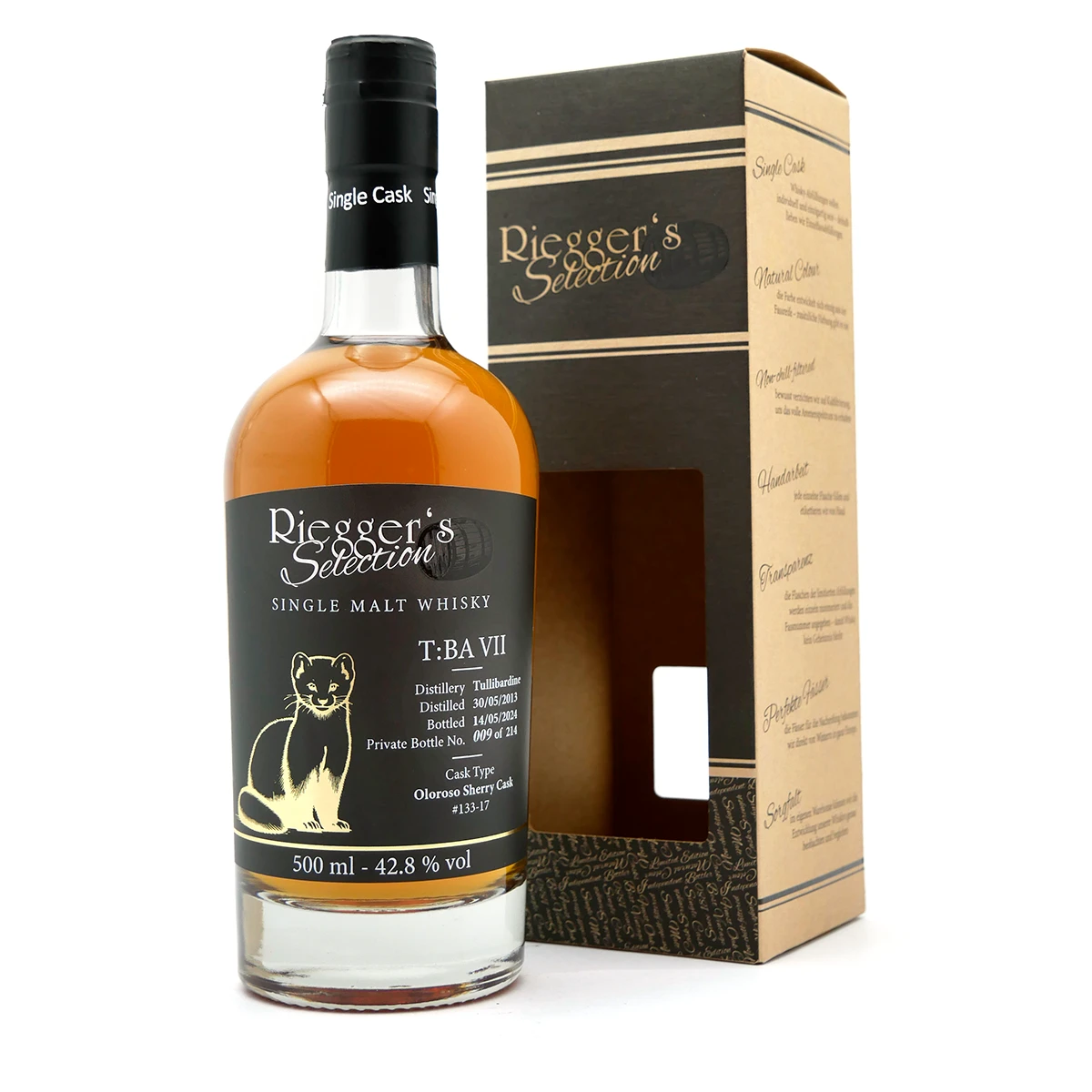 T:BA 7 - Tullibardine 2013 Oloroso Sherry Cask - Riegger's Selection (42,8 % vol) T:BA 7 - Tullibardine 2013 Oloroso Sherry Cask - Riegger's Selection (42,8 % vol)