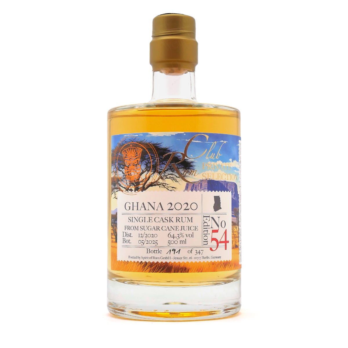 Rhum, Single Cask, Ghana 2020, 500 ml, Edition No.54
