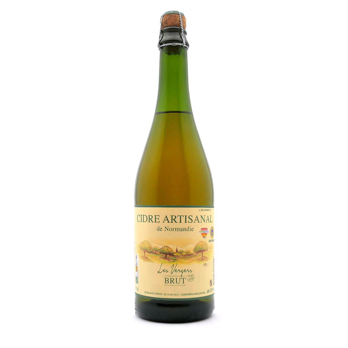 Cidre, Apfelwein, Brut, Grüne Glasflasche, Normandie