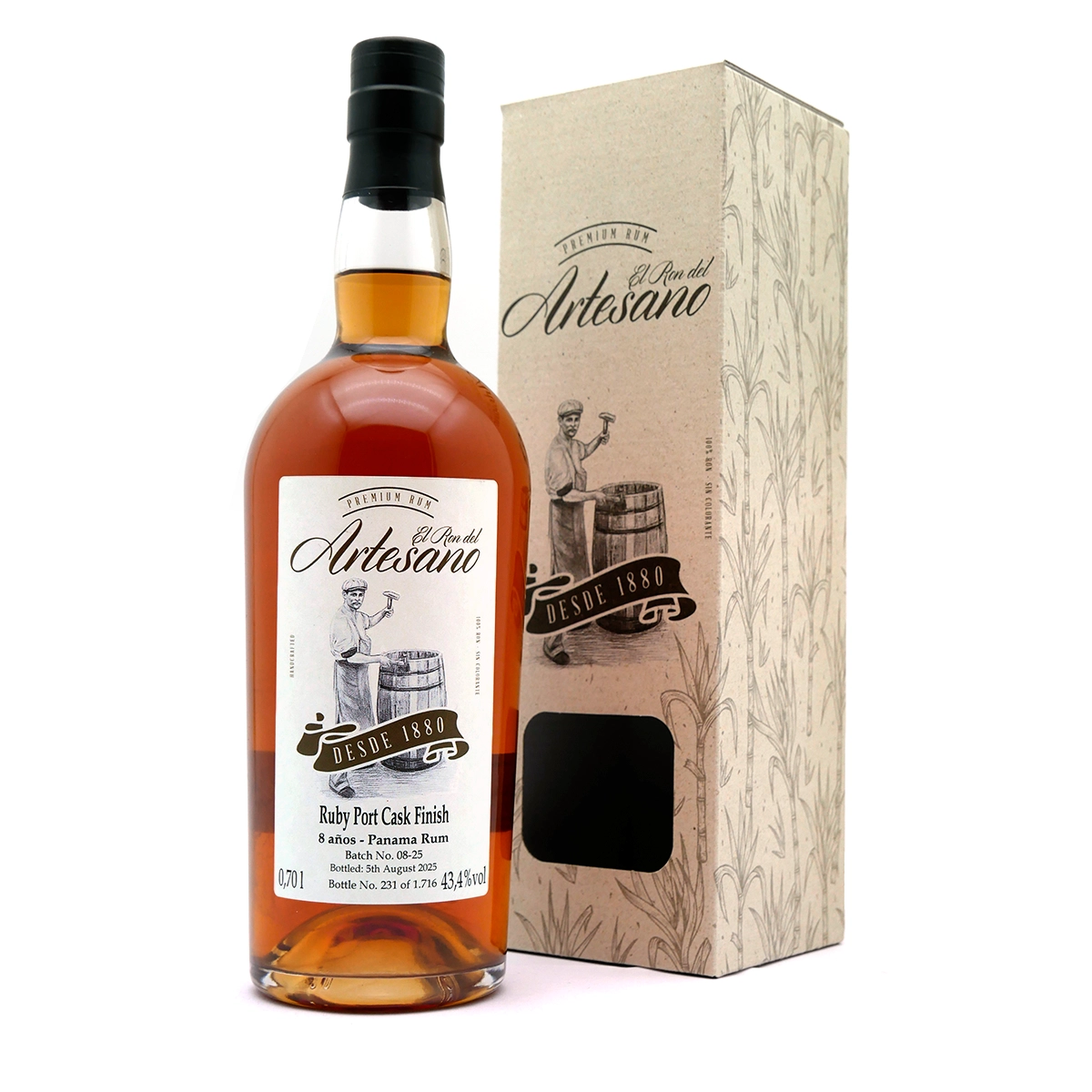 Ron Artesano 8 Jahre RUBY PORT Cask 43,4 % vol - Panama Rum