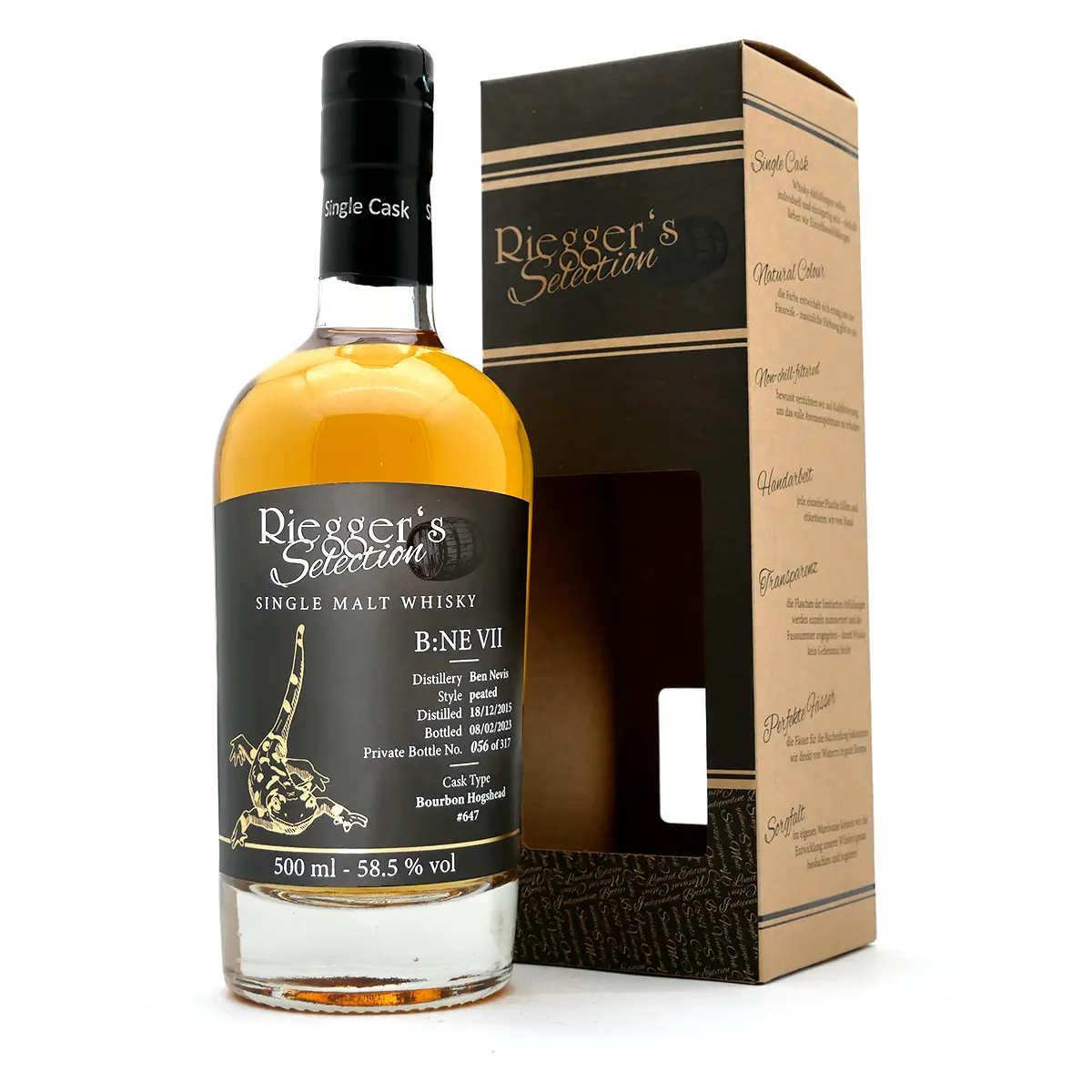 B:NE 7 - Ben Nevis PEATED 2015 Bourbon Hogshead - Riegger's Selection (58,5 % vol)