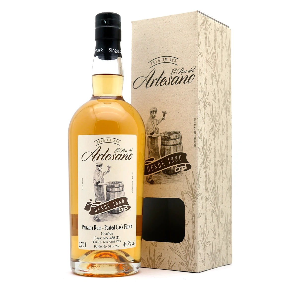 Ron Artesano 10yo Peated Whisky Cask Finish | 44,7 % vol. - Panama Rum