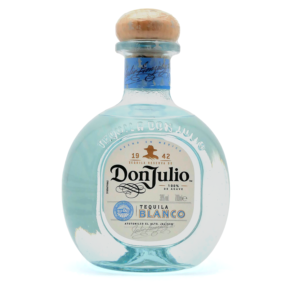 Tequila, Blanco, Flasche, Runder Flaschenboden, Korkverschluss