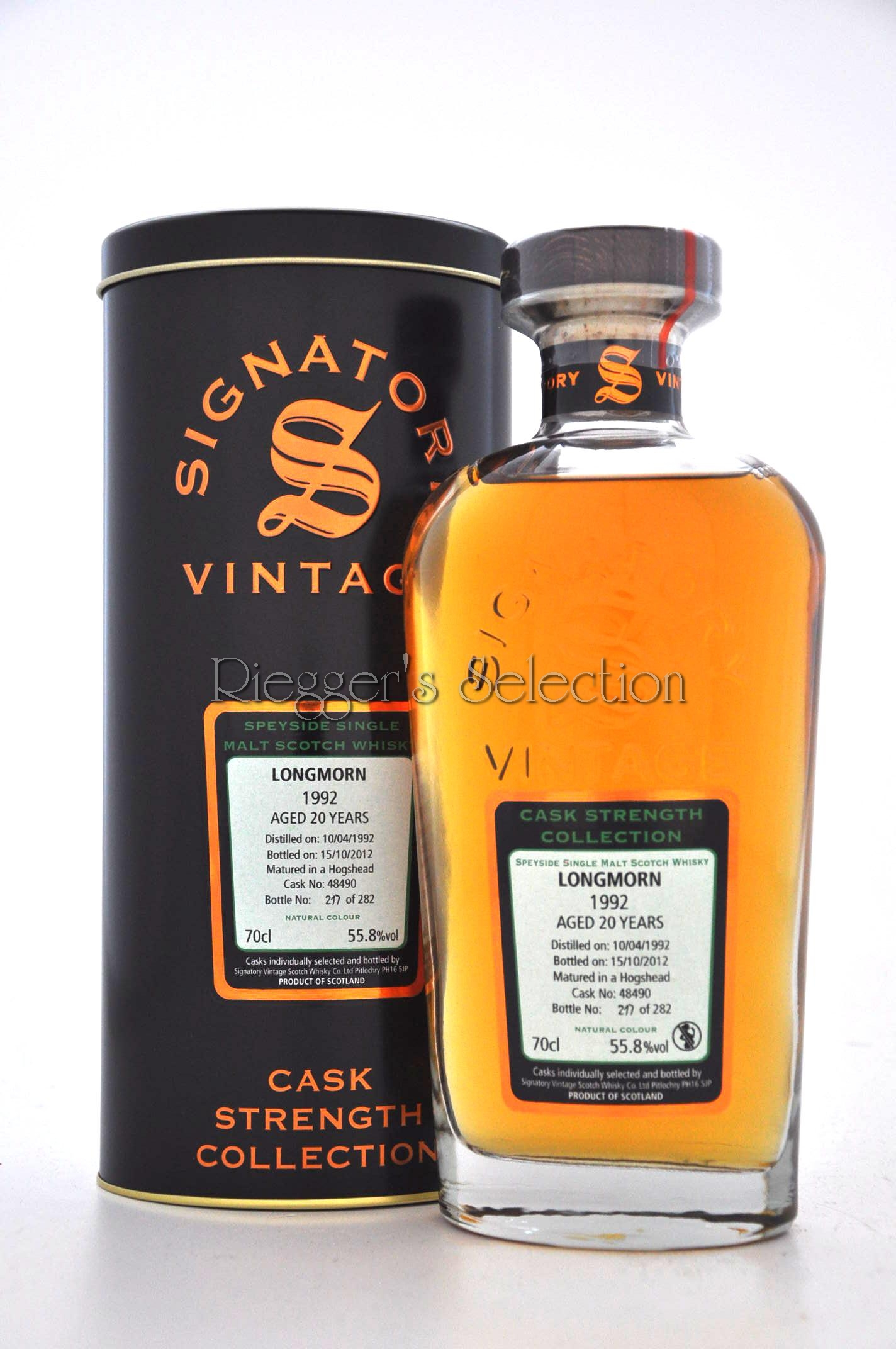 03369prot Longmorn 1992 20 Jahre Signatory Vintage Cask Strength