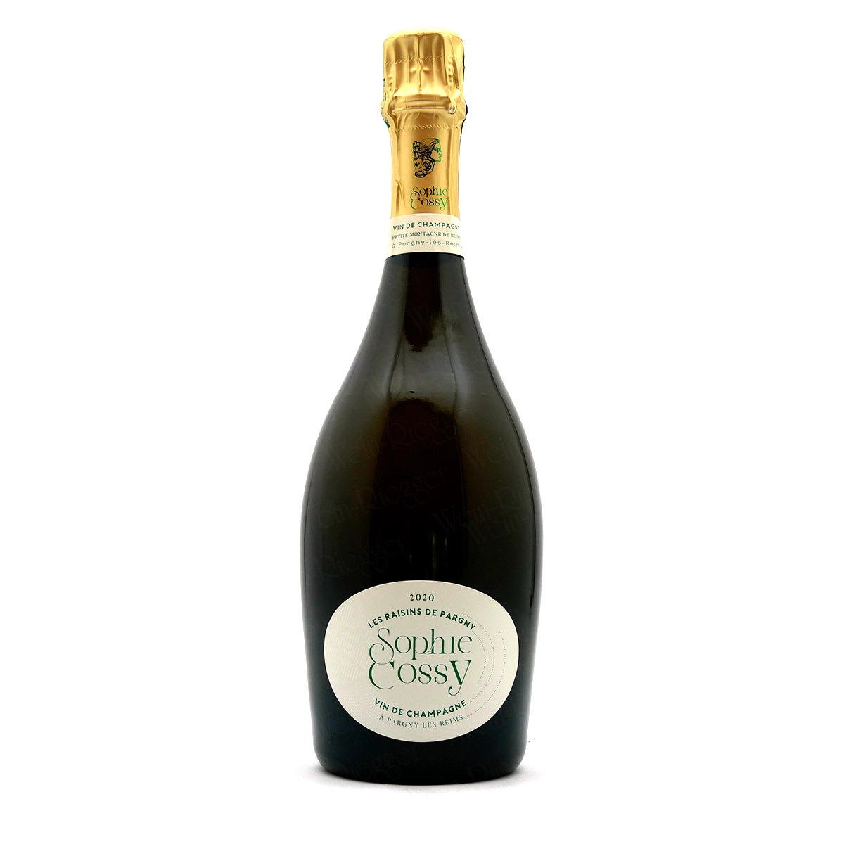 Champagne, Flasche, Schaumwein, Goldfolie, Etikett Sophie Cossy