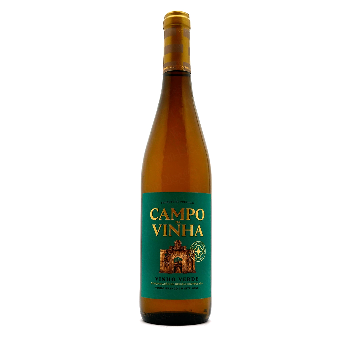 Weißwein, Vinho Verde, Flasche, Grünes Etikett, Langhalsflasche