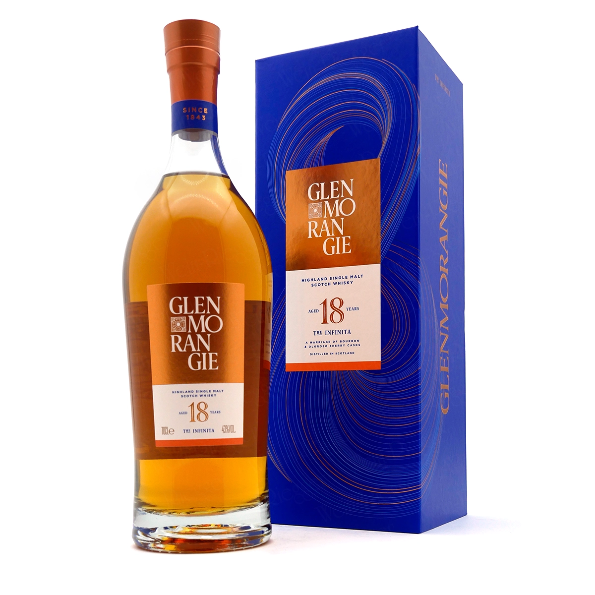 Whisky, Glenmorangie, Single Malt, 18 Jahre, Flasche