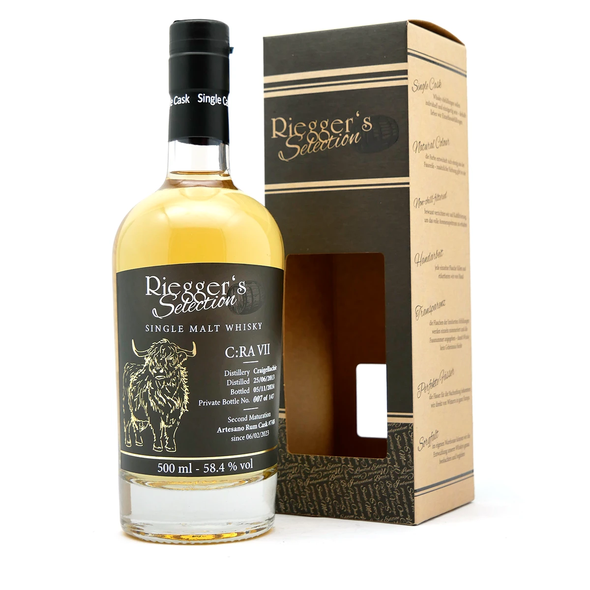 C:RA 7 - Craigellachie 2013 Artesano Rum Cask - Riegger's Selection (58,4 % vol) C:RA 7 - Craigellachie 2013 Artesano Rum Cask - Riegger's Selection (58,4 % vol)