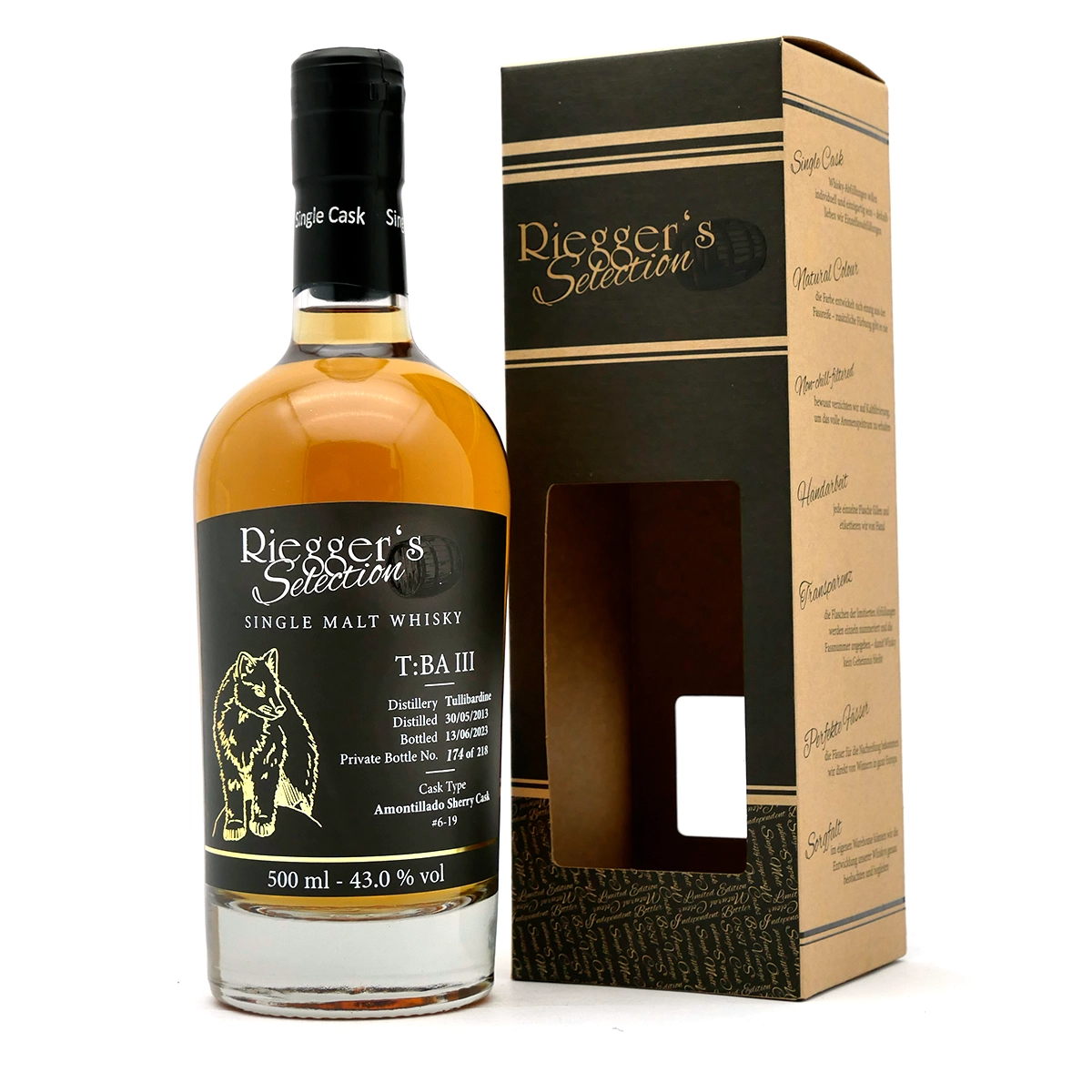 T:BA 3 - Tullibardine 2013 Amontillado Sherry Cask - Riegger's Selection (43,0 % vol) T:BA 3 - Tullibardine 2013 Amontillado Sherry Cask - Riegger's Selection (43,0 % vol)