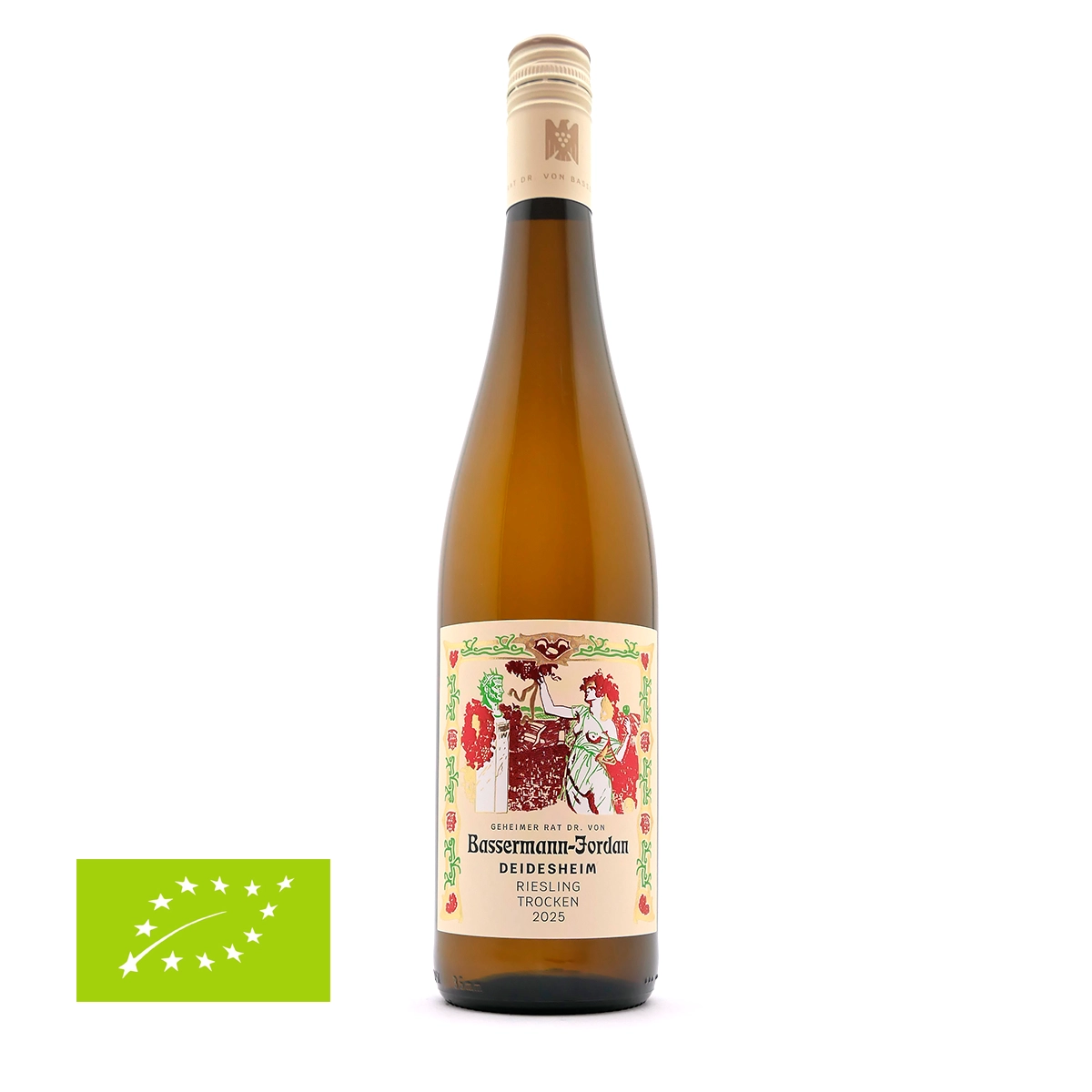 Weißwein, Riesling, Trocken, Flasche, Bio-Label