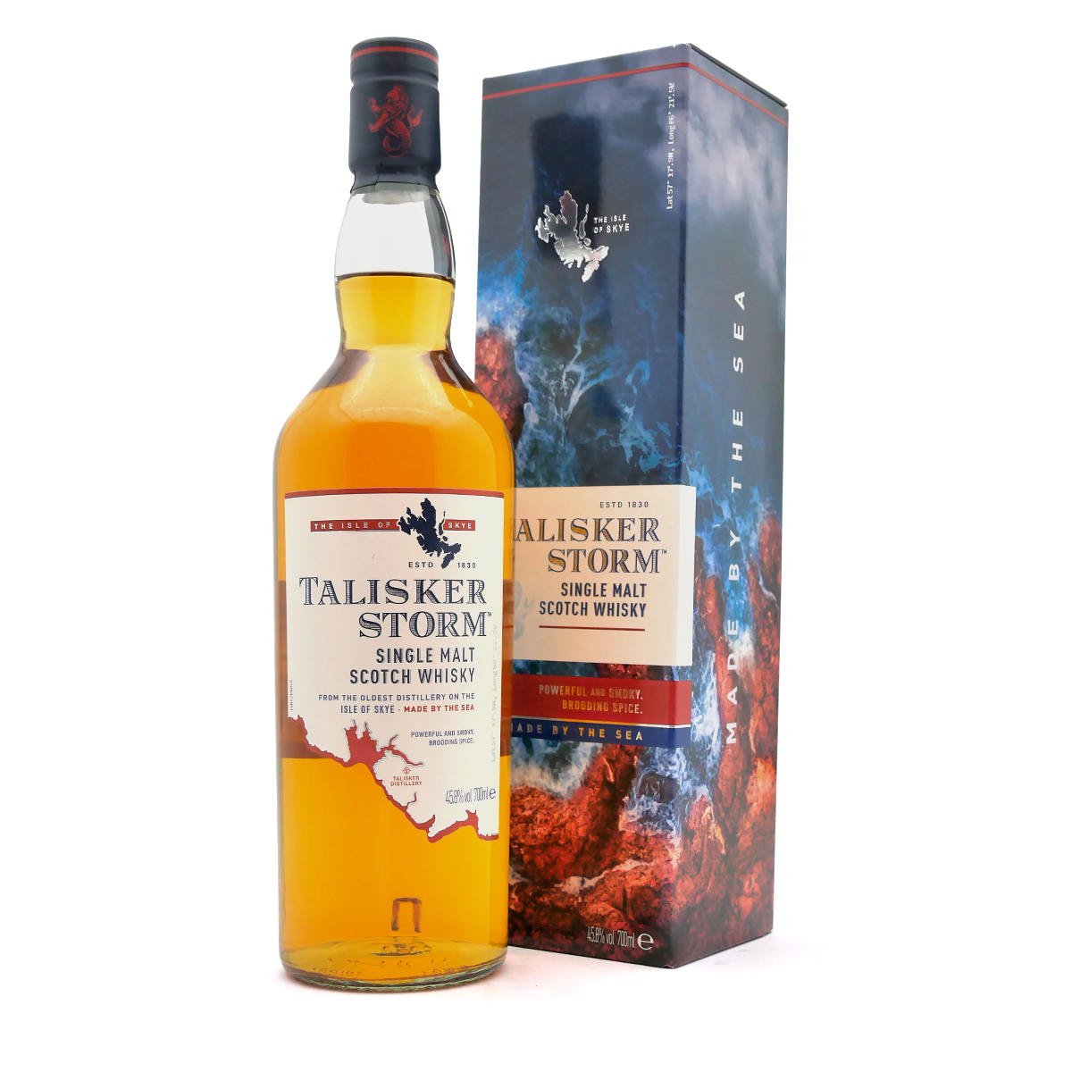 Talisker Storm, Single Malt, Whisky Scotch, Whisky Flasche, Eichenlagerung