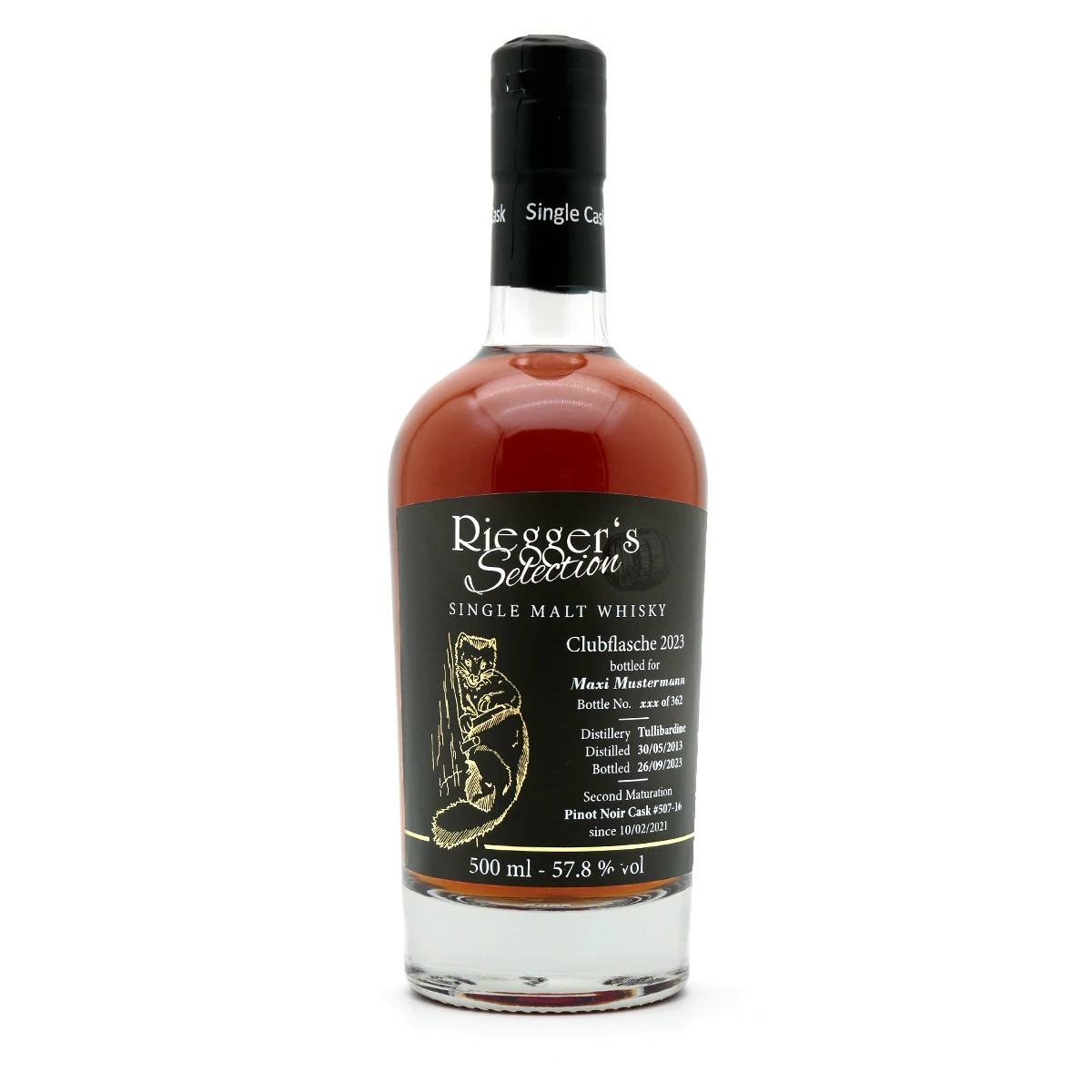 Whiskyclub-Flasche 2023: Tullibardine 2013 Pinot Noir Cask - Riegger's Selection (57,8 % vol)