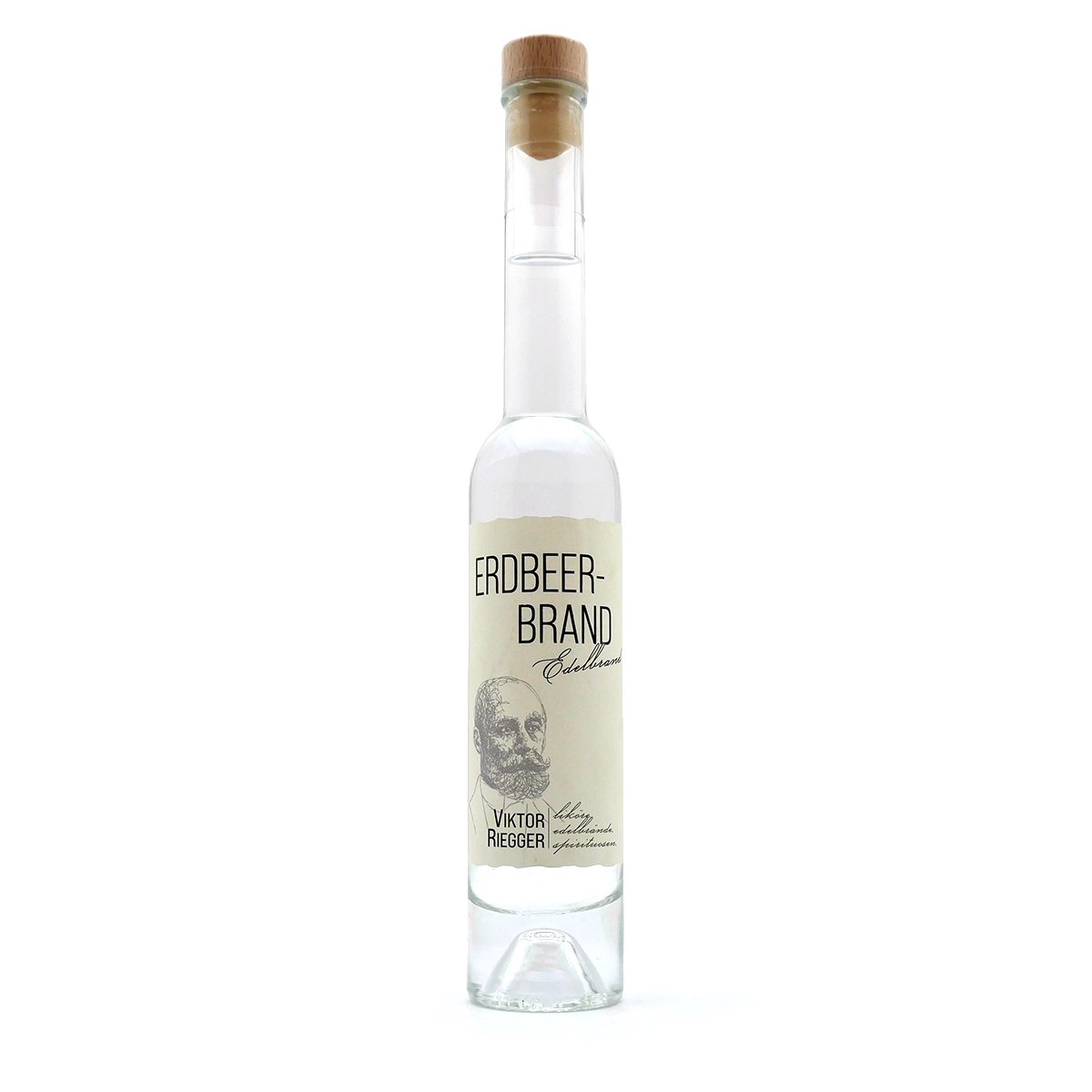 Erdbeer-Brand, Bildbrand, Likör, Flasche, Etikett