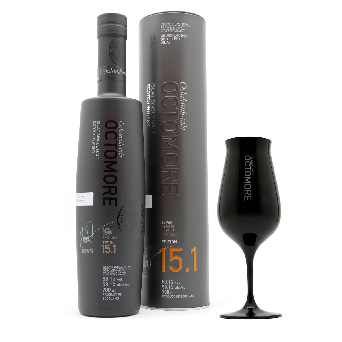 Octomore Edition 15.1 + gratis Black Octomore Snifter Octomore Edition 15.1 + gratis Black Octomore Snifter