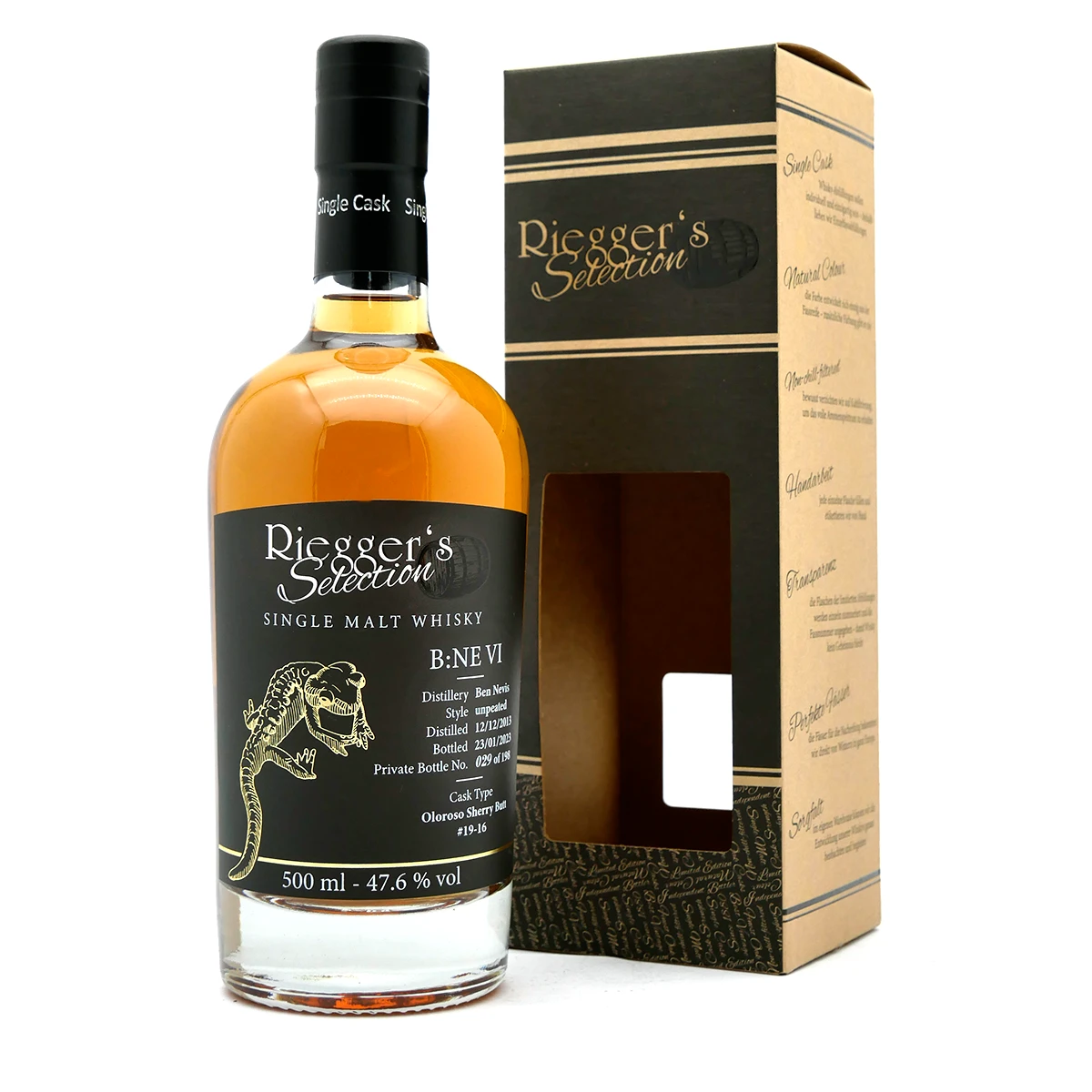 B:NE 6 - Ben Nevis 2013 Oloroso Sherry Butt - Riegger's Selection (47,6 % vol) B:NE 6 - Ben Nevis 2013 Oloroso Sherry Butt - Riegger's Selection (47,6 % vol)