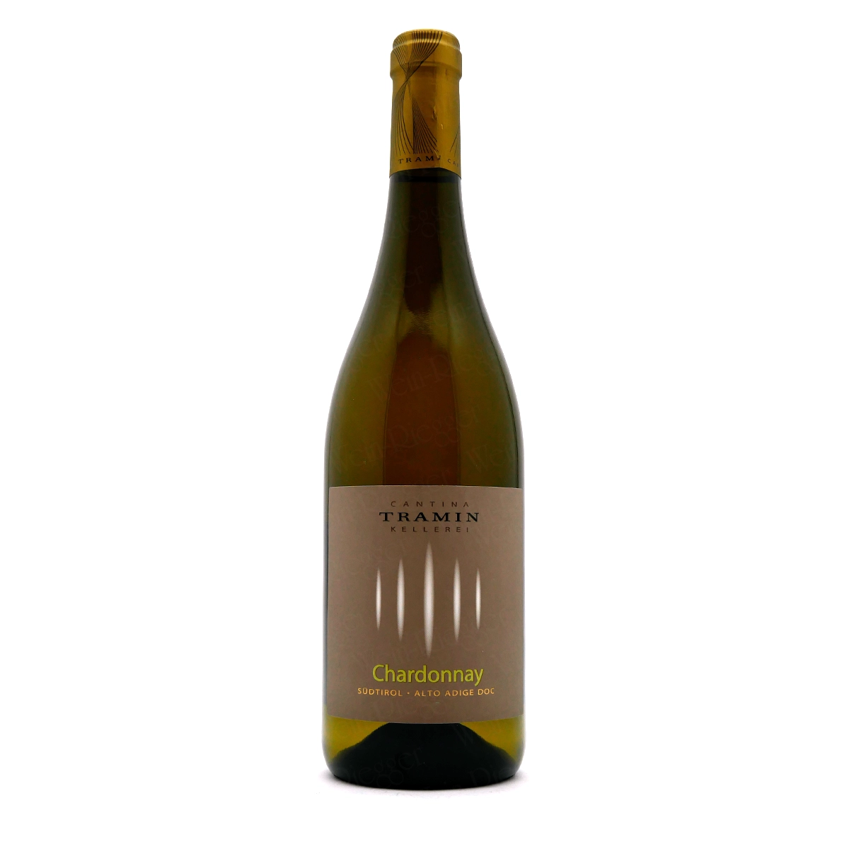 Weißwein, Chardonnay, Flasche, Taillierte Etikette, Südtirol