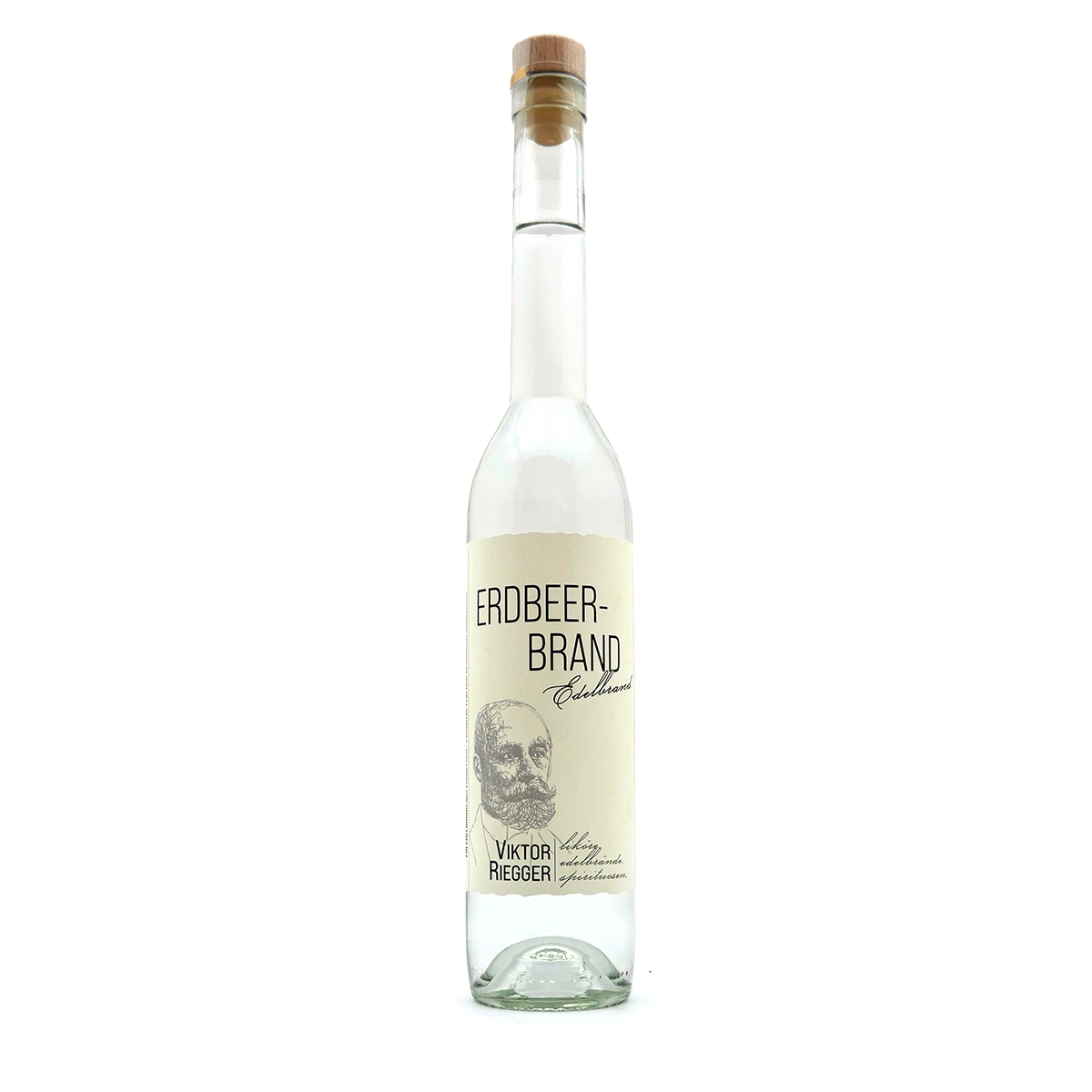vodka, Flasche, Klarer Inhalt, Glasflasche, Etikettendesign, Erdbeer-Brand, Glasflasche, Etikett, Grafik, Vintage-Porträt