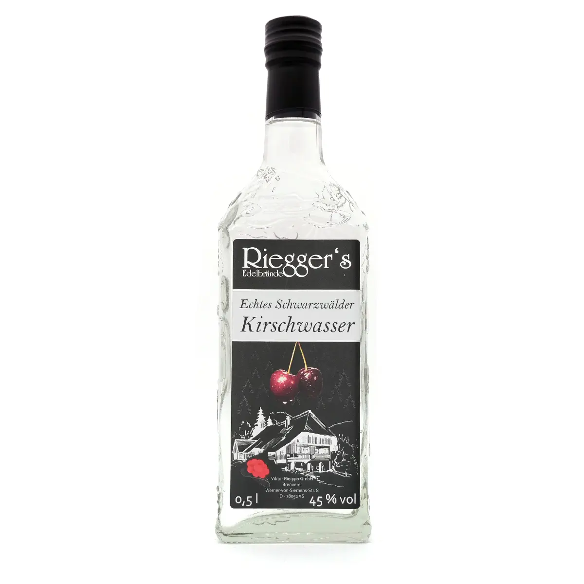 Echtes_Schwarzwaelder_Kirschwasser_500ml_Rieggers_Edelbraende Echtes Schwarzwälder Kirschwasser (Schwarzwaldflasche) - Riegger's Edelbrände
