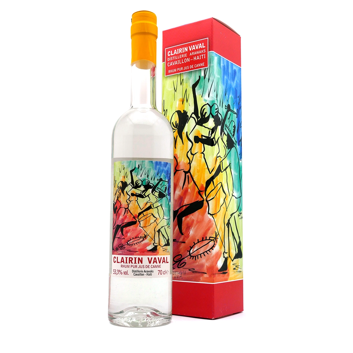 Bunte Flasche, Rhum-Destillerie-Box, Künstlerische Etikette, Klarer Spirituose, 70 cl Flasche