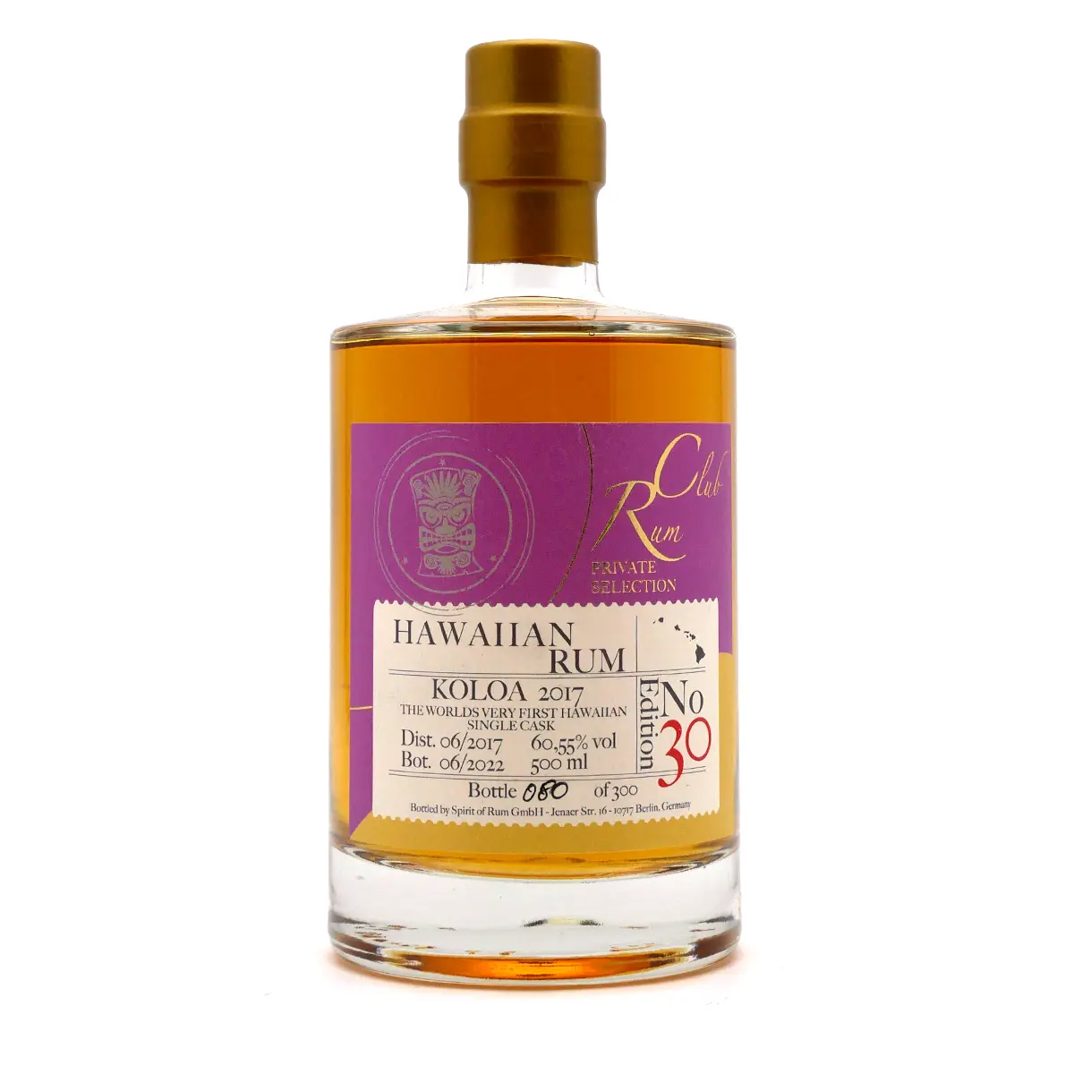 Rumclub_Private_Selection_No_30_Hawaiian_RuM_60-55 Hawaiian Rum Koloa 2017 5 Jahre Ed. 30 | Rumclub Private Selection