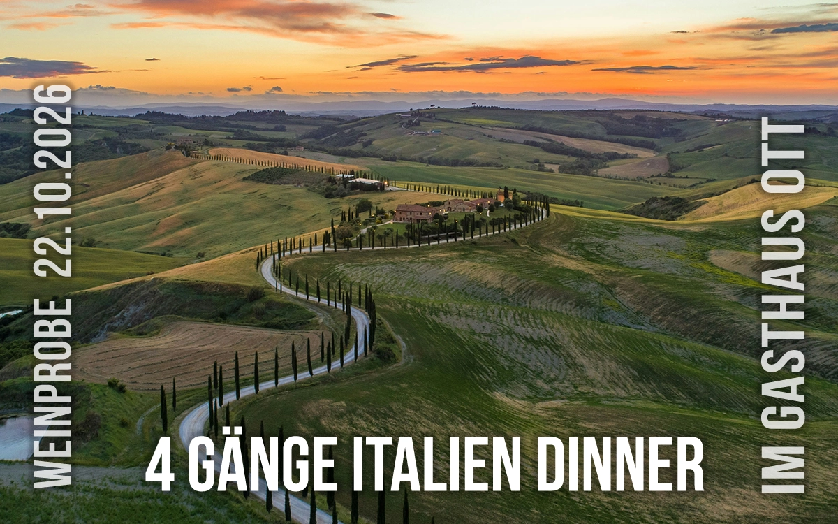 Italienisches 4 Gänge-Menü mit Weinprobe im Gasthaus Ott