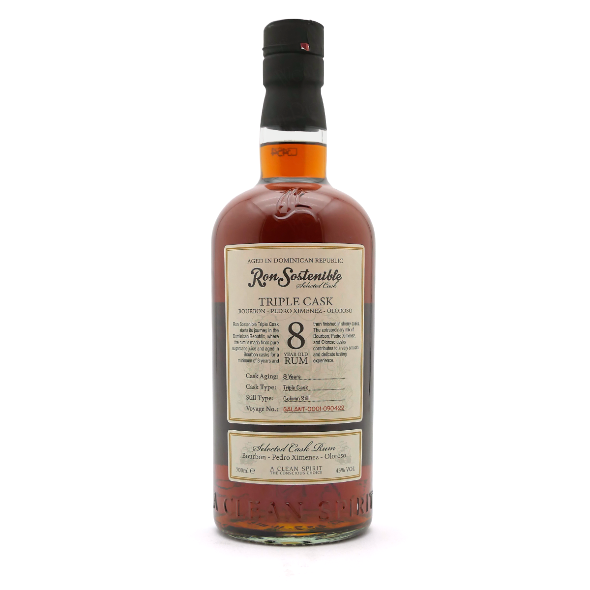 Rum, Triple Cask, Bourbon, Eichenfass, Flasche, Rum, Triple Cask, 8 Jahre, Flasche, Etikett
