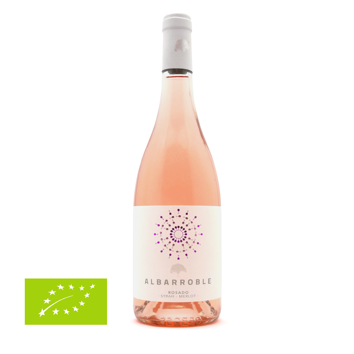 Roséwein, Glasflasche, Alkoholisches Getränk, EU-Öko, Etikettendesign