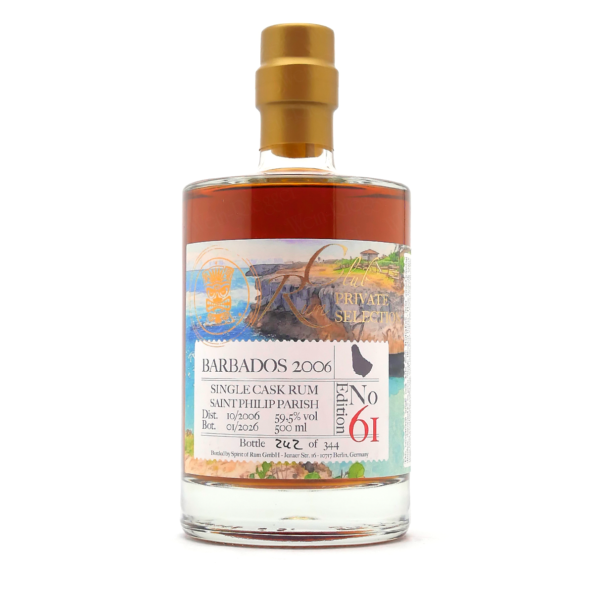 Barbados, Rum, Flasche, Etikett, 50ml