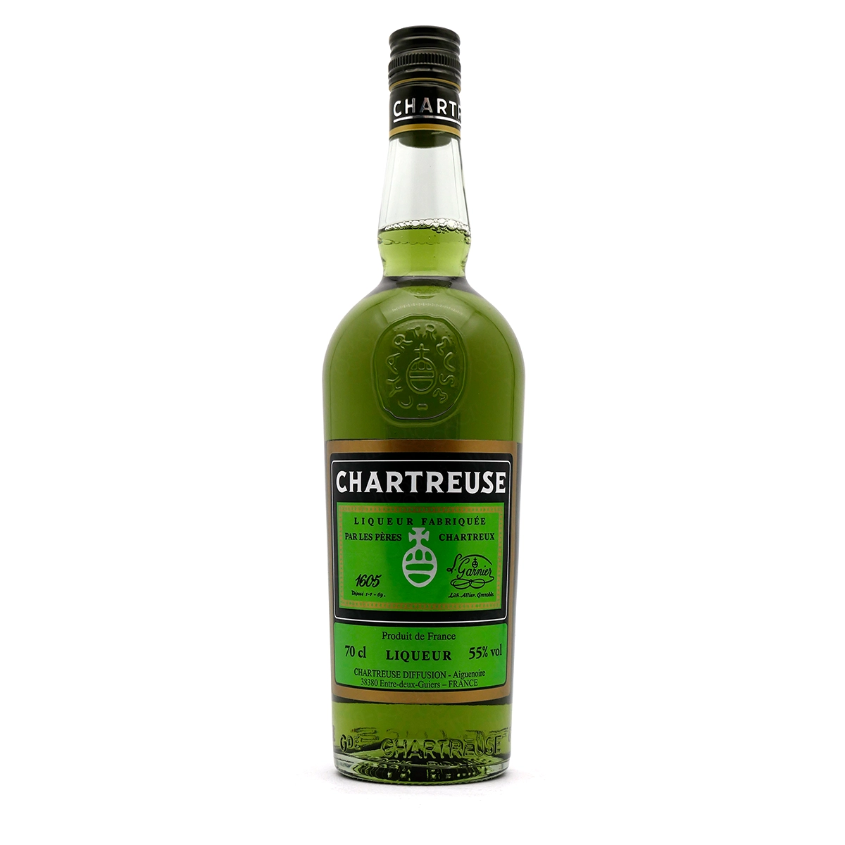liqueur, green bottle, Chartreuse, green label, bottle 70 cl