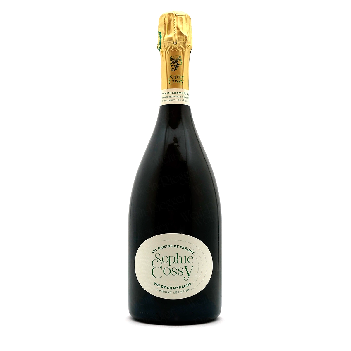 Champagne, Vin de Champagne, Bouteille sombre, Étiquette ronde, Sophie Cossy