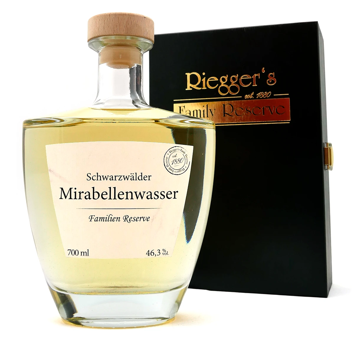 Schwarzwälder MIRABELLENWASSER 19 Monate holzgereift - Viktor Riegger Family Reserve Schwarzwälder MIRABELLENWASSER 19 Monate holzgereift - Viktor Riegger Family Reserve