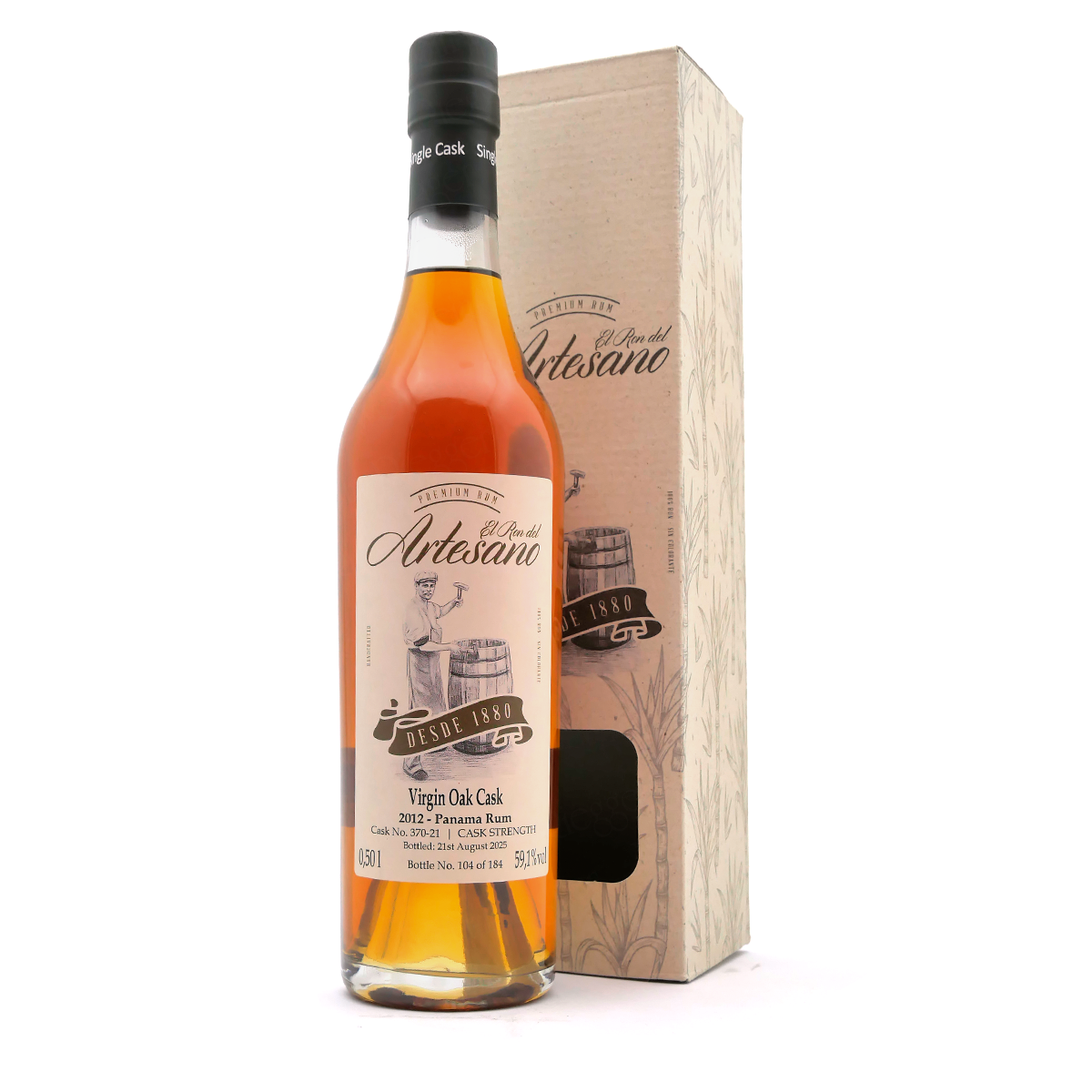 Ron Artesano Virgin Oak 2012 59,1% - Panama Rum Cask Strength