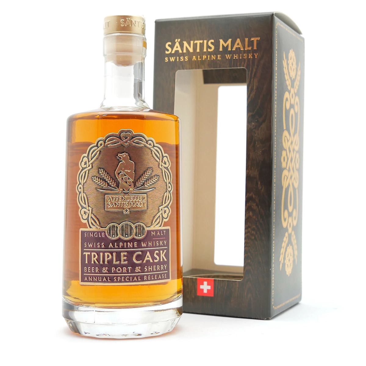 Whisky, Triple Cask, Swiss Alpine, Oak Bottle, Sherry Finish