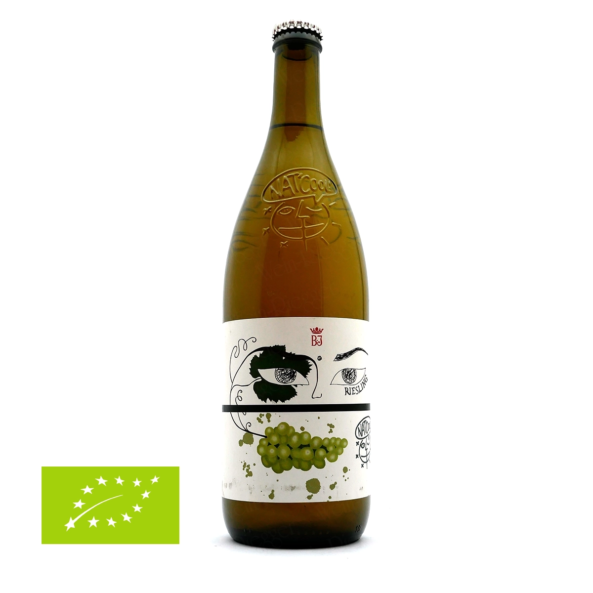 Weißwein, Bio, Glasflasche, Grünwein, Etikettkunst