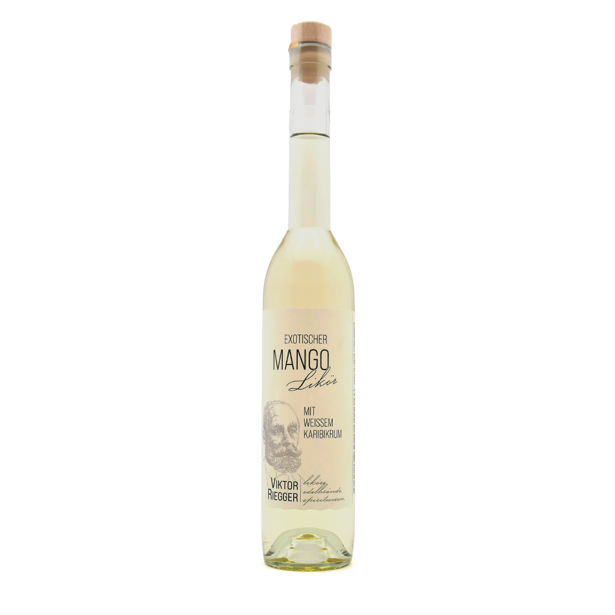 Mango-Likör, Weißer Karibikrum, Likör, Glasflasche, Flasche