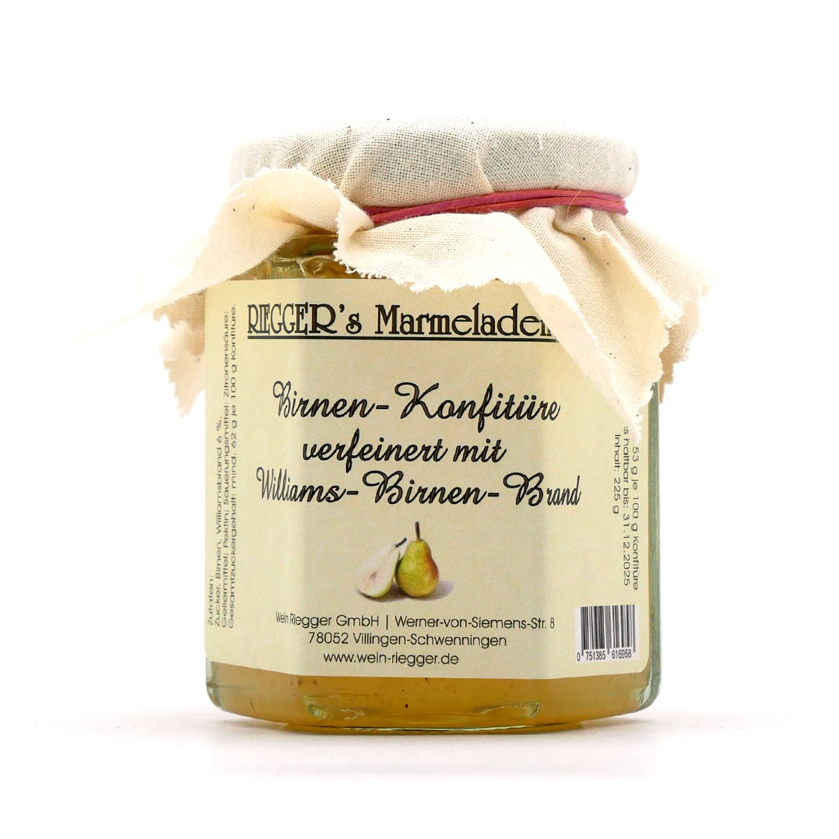 BIRNEN Konfitüre - Riegger's Marmeladentöpfle BIRNEN Konfitüre - Riegger's Marmeladentöpfle