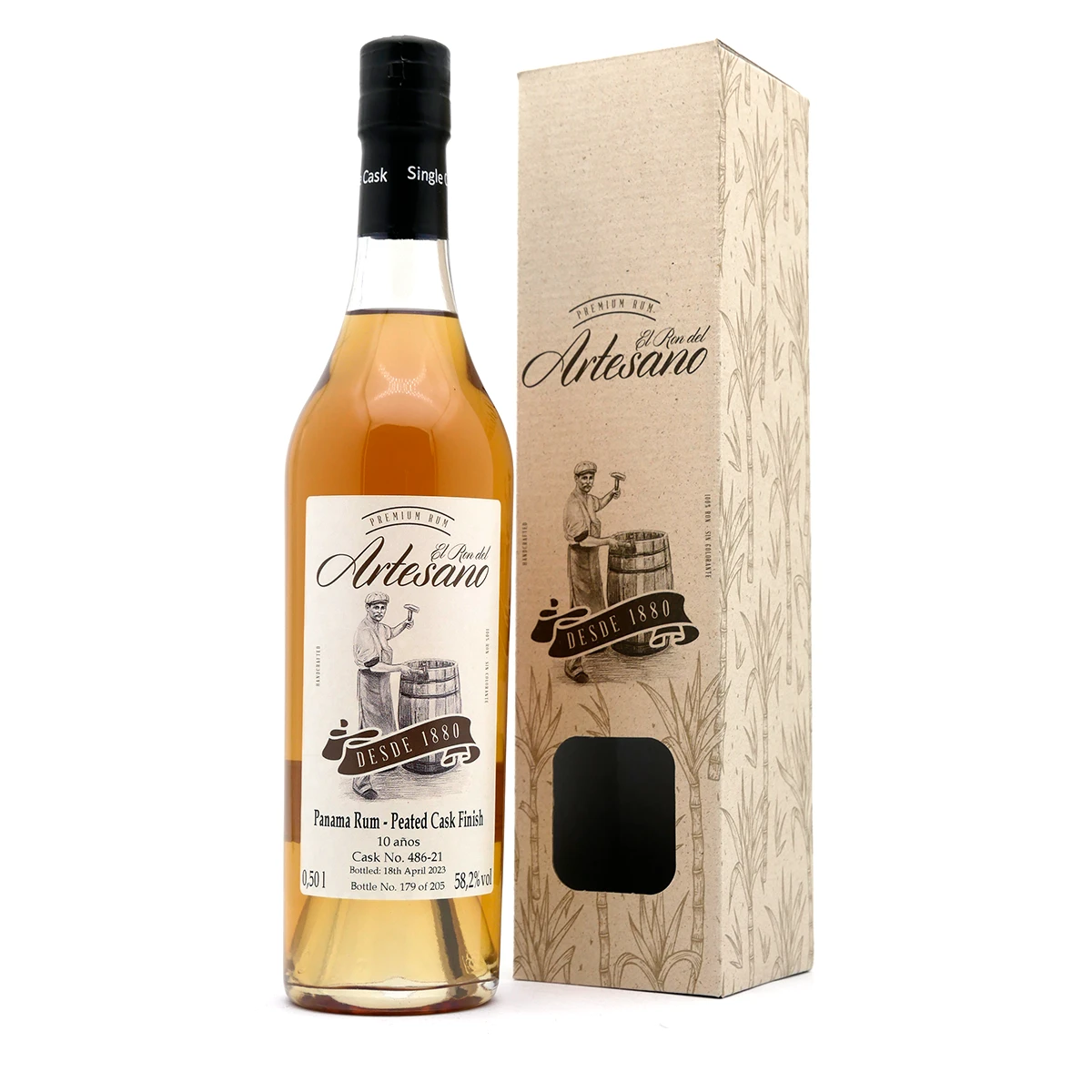 Ron Artesano 10yo Peated Whisky Cask Finish | 58,2 % vol. - Panama Rum