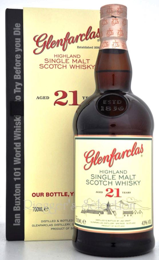 Glenfarclas 21 Jahre Geschenkpackung mit Buch 101 World Whiskies to try Before You Die