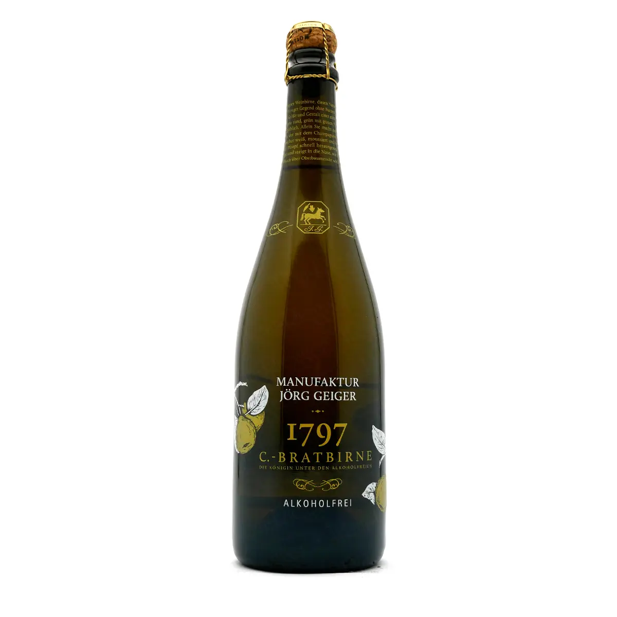 1797_C-Bratbirne_alkoholfrei_Joerg_Geiger-10618 '1797 C.-Bratbirne' Birnenschaumwein | Manufaktur Geiger