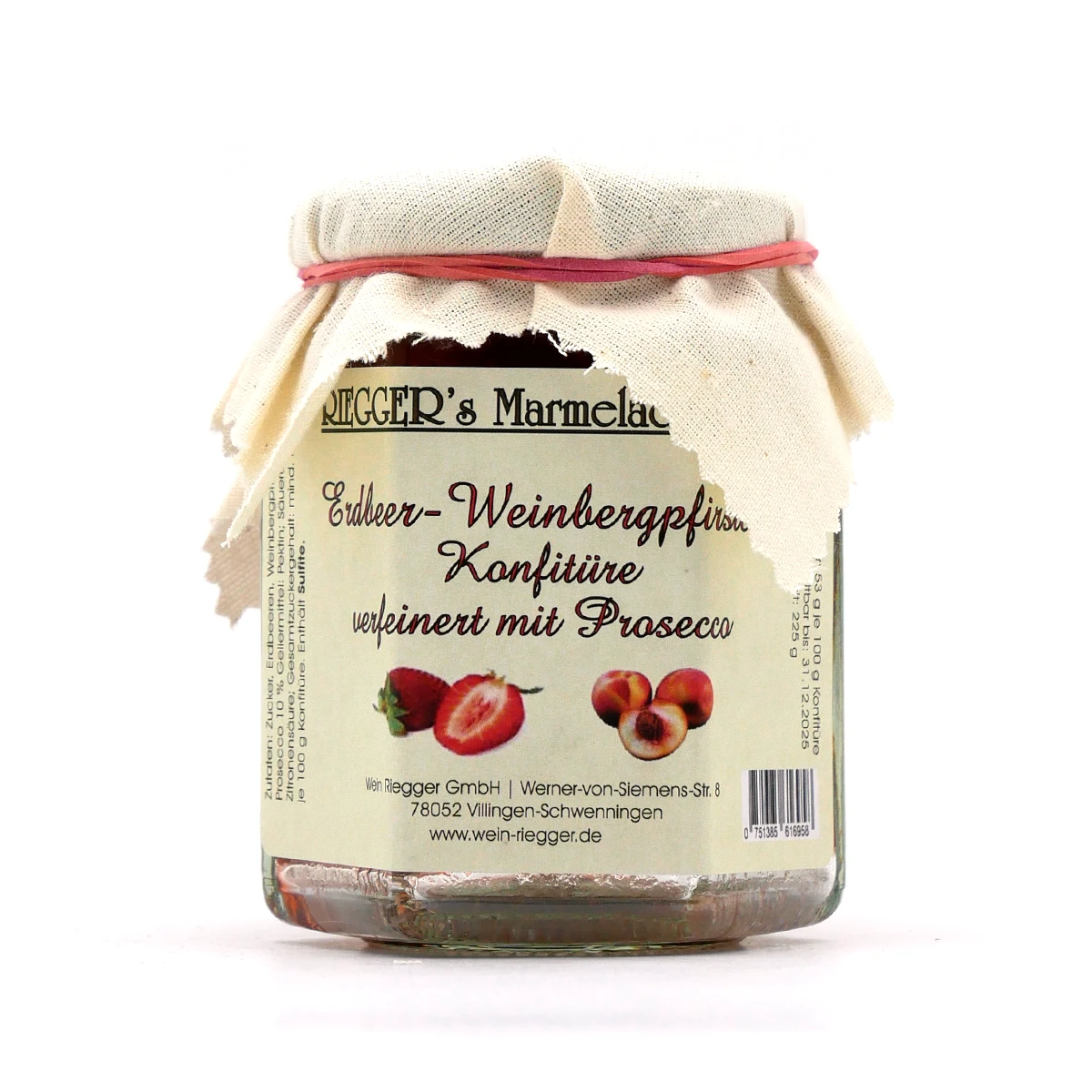 ERDBEER WEINBERGPFIRSICH Konfitüre - Riegger's Marmeladentöpfle ERDBEER WEINBERGPFIRSICH Konfitüre - Riegger's Marmeladentöpfle